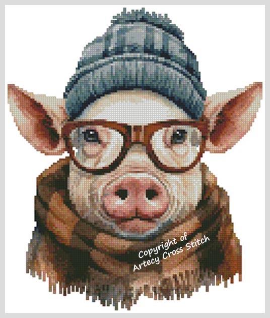 Hipster Pig - Artecy Cross Stitch