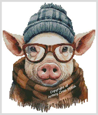 Hipster Pig - Artecy Cross Stitch