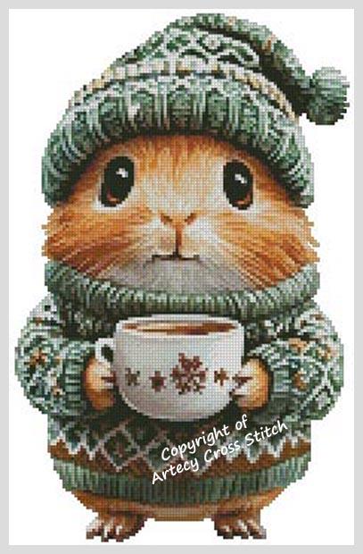 Winter Guinea Pig 1 - Artecy Cross Stitch