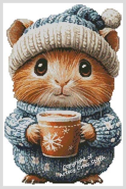 Winter Guinea Pig 3 - Artecy Cross Stitch