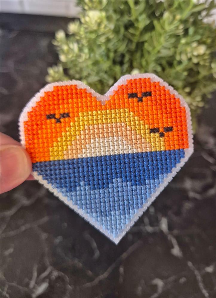 Sunset Heart - Cute Embroidery by Kate