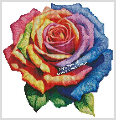 Rainbow Rose 1 - Artecy Cross Stitch