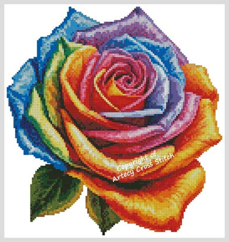 Rainbow Rose 2 - Artecy Cross Stitch