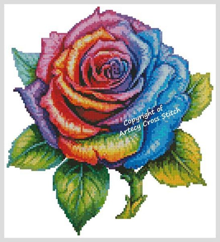 Rainbow Rose 3 - Artecy Cross Stitch