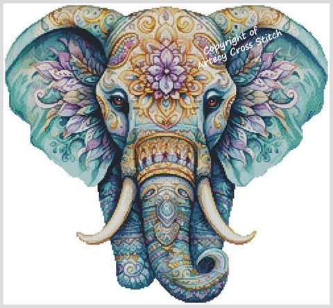 Elephant Mandala 1 (Large) - Artecy Cross Stitch
