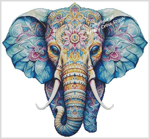 Elephant Mandala 2 (Large) - Artecy Cross Stitch