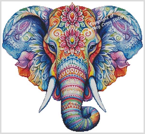 Elephant Mandala 3 (Large) - Artecy Cross Stitch