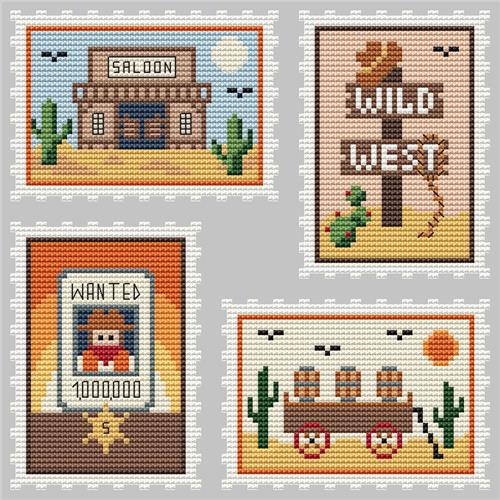 Western Stamps - Cute Embroidery by Kate