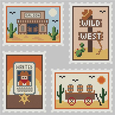 Western Stamps - Cute Embroidery by Kate