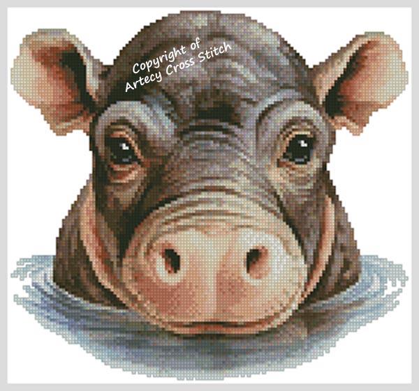 Baby Hippopotamus - Artecy Cross Stitch