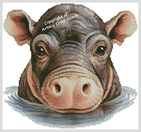 Baby Hippopotamus - Artecy Cross Stitch