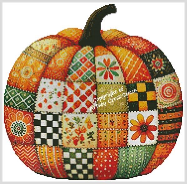 Patchwork Pumpkin 1 - Artecy Cross Stitch