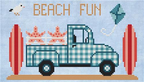 Beach Fun - Cute Embroidery by Kate