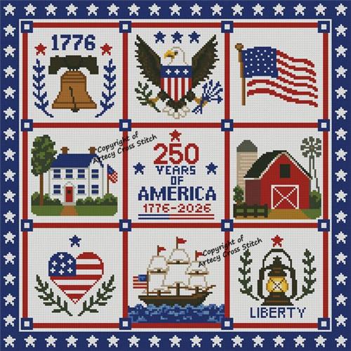 America 250 Sampler - Artecy Cross Stitch