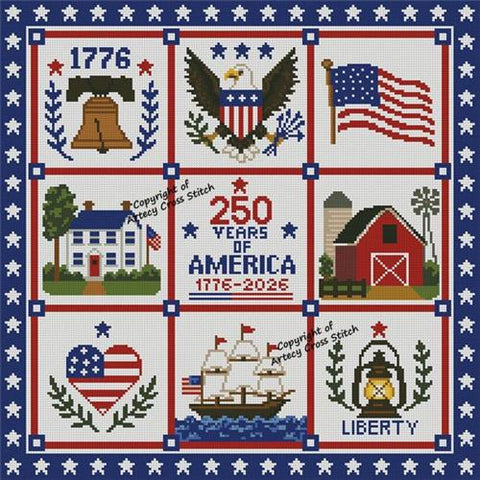 America 250 Sampler - Artecy Cross Stitch
