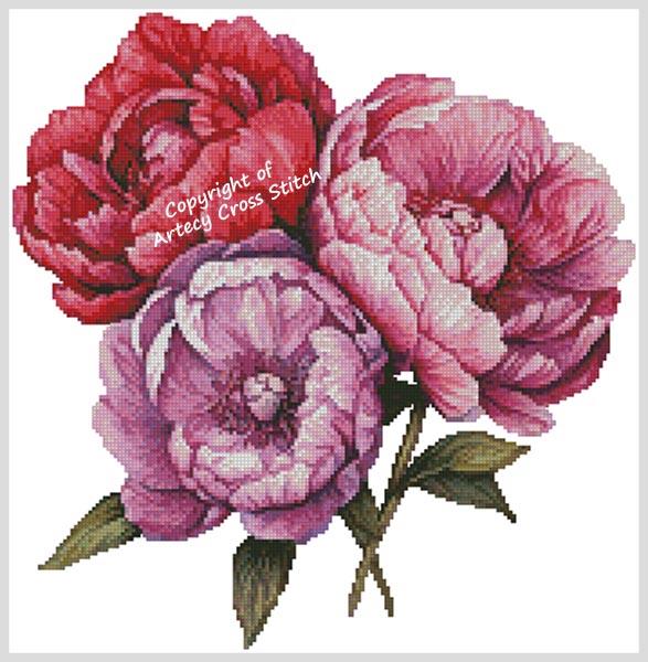 Peonies - Artecy Cross Stitch