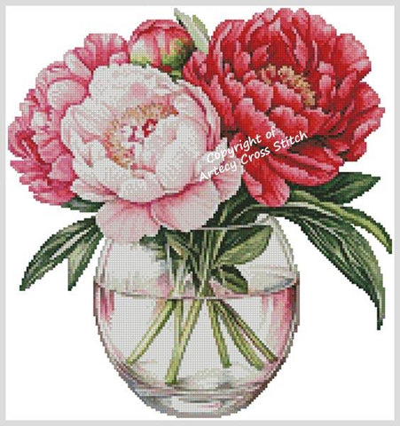 Peonies Vase - Artecy Cross Stitch