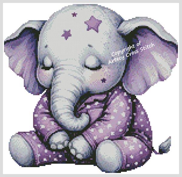 Sleepy Elephant - Artecy Cross Stitch
