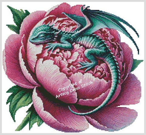 Dragon Peonie - Artecy Cross Stitch
