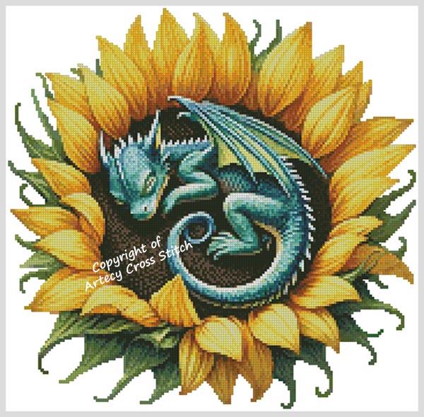 Dragon Sunflower - Artecy Cross Stitch