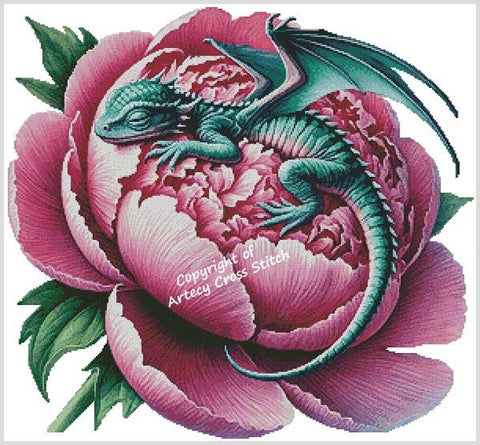 Dragon Peonie (Large) - Artecy Cross Stitch