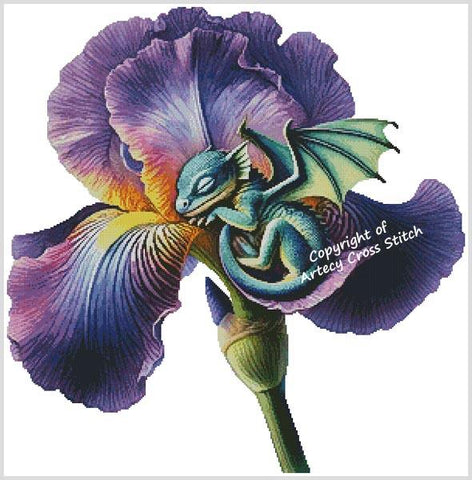 Dragon Iris (Large) - Artecy Cross Stitch