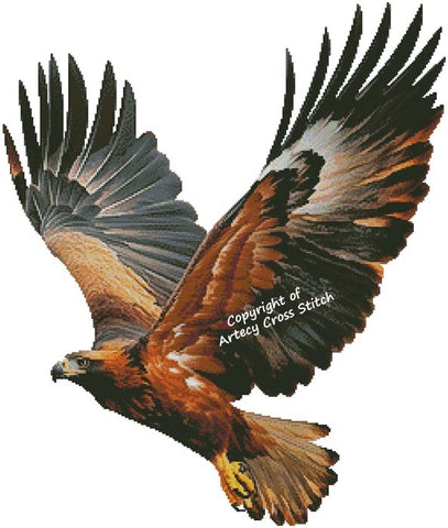 Wedge-Tailed Eagle Flying - Artecy Cross Stitch