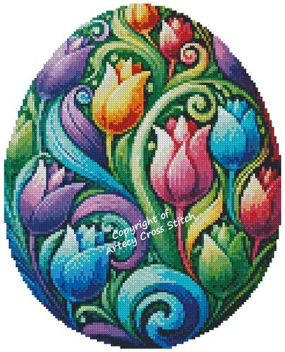 Abstract Tulip Easter Egg - Artecy Cross Stitch
