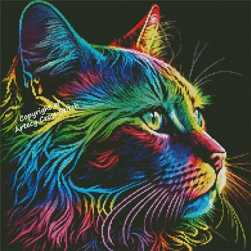 Neon Cat - Artecy Cross Stitch