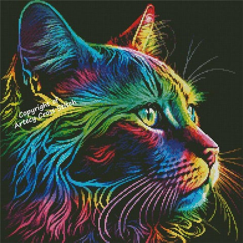 Neon Cat - Artecy Cross Stitch