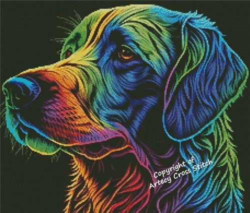 Neon Dog - Artecy Cross Stitch