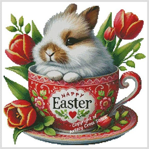 Red Bunny Cup - Artecy Cross Stitch