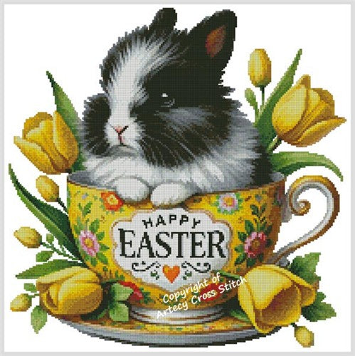 Yellow Bunny Cup - Artecy Cross Stitch