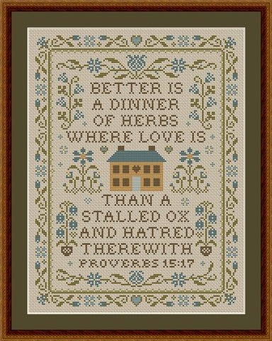 Bible Verse Pattern: A Dinner Of Herbs: Proverbs 15:17 KJV - Happiness Is  HeartMade