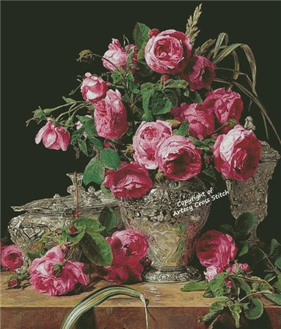 Roses Painting (Large) - Artecy Cross Stitch