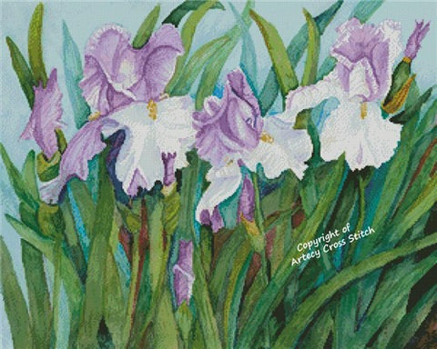 Three Lavender Iris - Artecy Cross Stitch