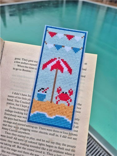 Beach Bookmark - Cute Embroidery by Kate