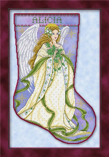 Angel In White Stocking - Joan Elliott Designs