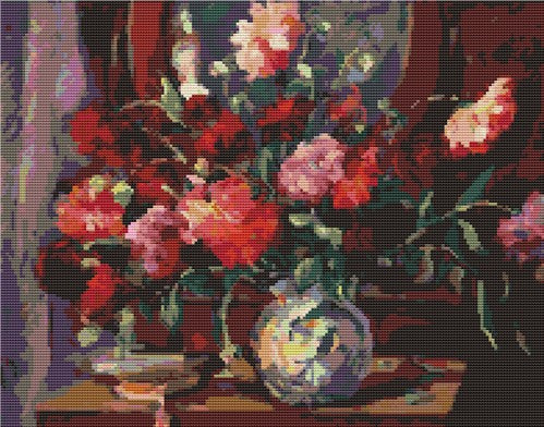 Still LifeWith Peonies And Books - Art of Stitch, The