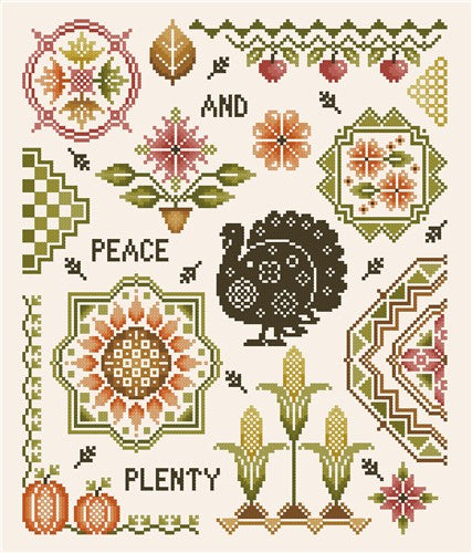 Peace And Plenty Quaker Sampler - Kitty & Me Designs