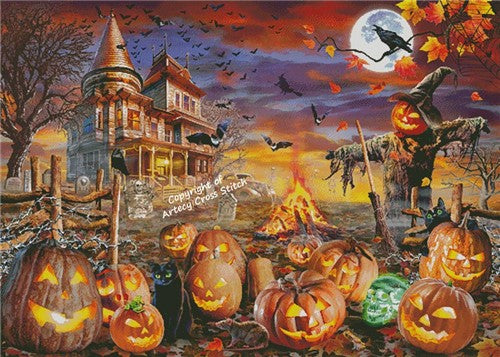 Halloween Spooky Pumpkins (Large) - Artecy Cross Stitch