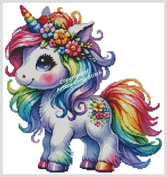 Rainbow Unicorn 1 - Artecy Cross Stitch