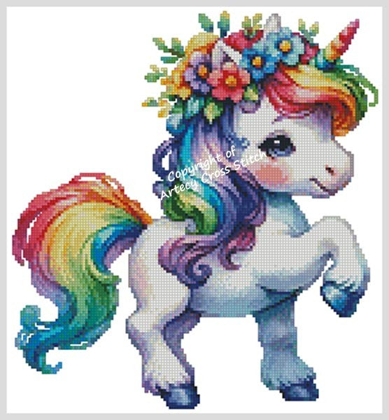Rainbow Unicorn 3 - Artecy Cross Stitch