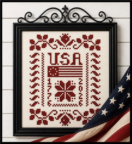 U.S.A. Anniversary Sampler - Plum Pudding NeedleArt
