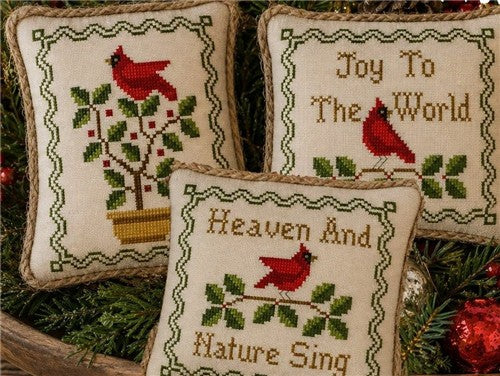 Cardinal Ornaments - Plum Pudding NeedleArt