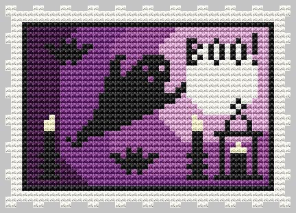 Purple Halloween Stamp - Cute Embroidery by Kate