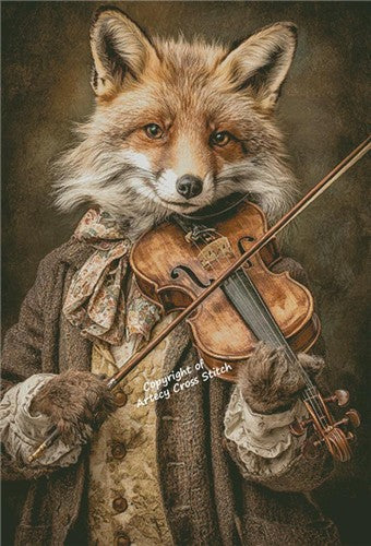 Fox Playing The Violin (Large) - Artecy Cross Stitch