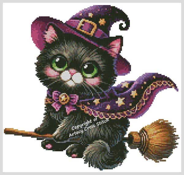 Witch Cat 4 - Artecy Cross Stitch