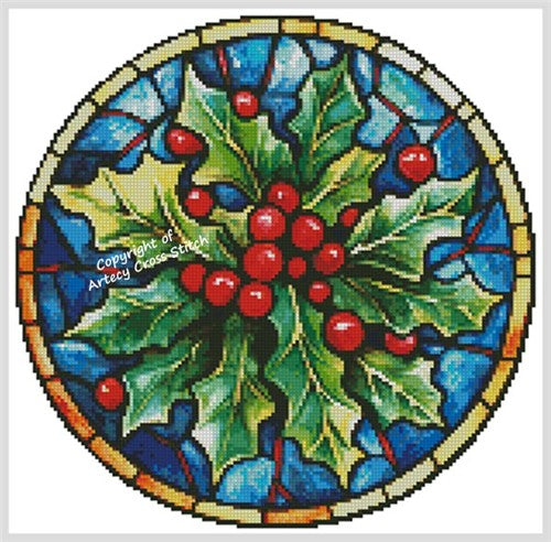 Stained Glass Holly - Artecy Cross Stitch