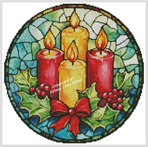 Stained Glass Candles - Artecy Cross Stitch